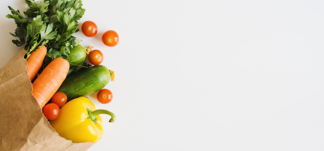 vegatables in paper bags