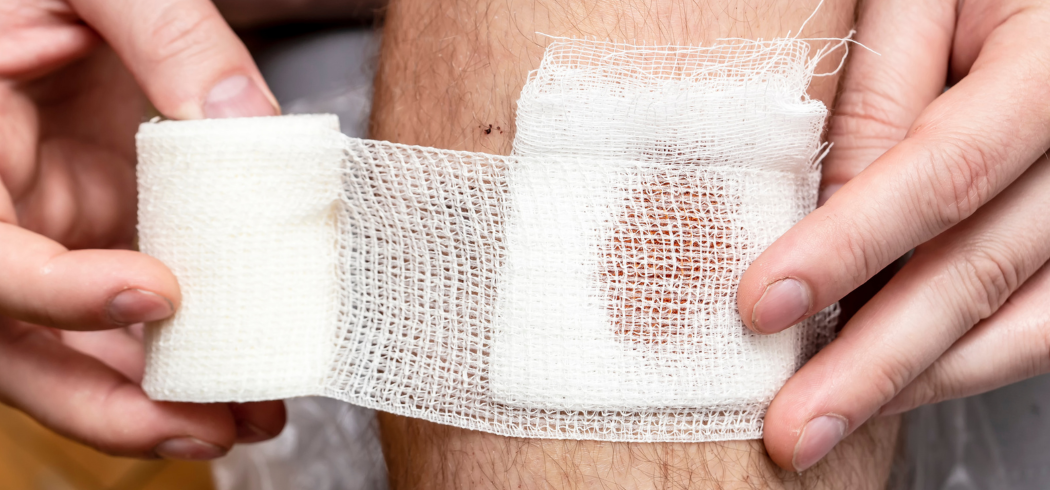 bandages wear on leg.