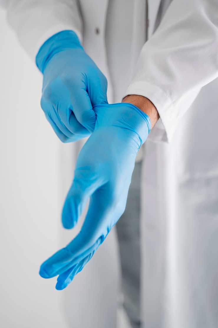 Nitrile examination gloves