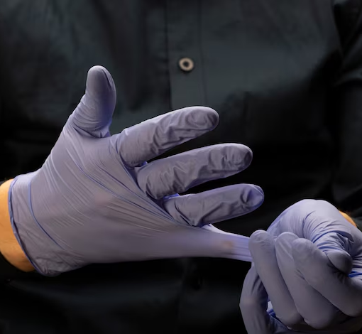 nitrile examination gloves powder free