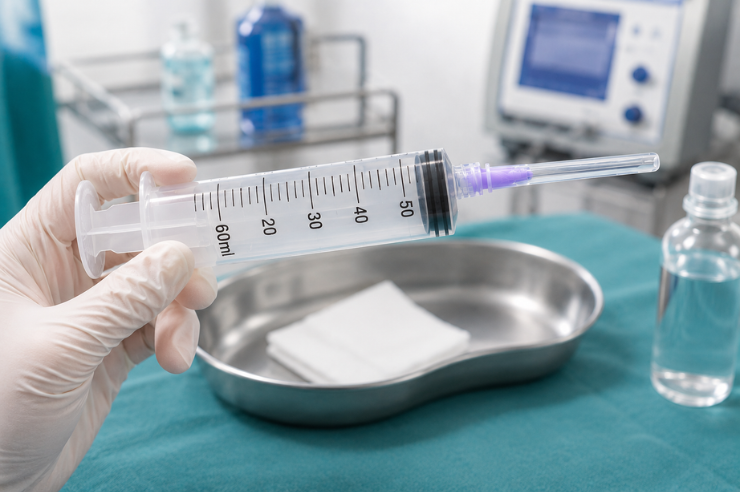 Catheter tip syringe