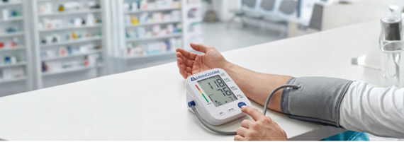 Digital blood pressure monitor in pharmacy