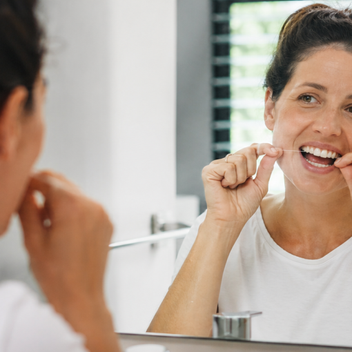 Daily brushing and flossing routine