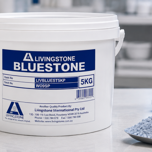 Livingstone Bluestone dental laboratory stone pail with dental casts and laboratory equipment