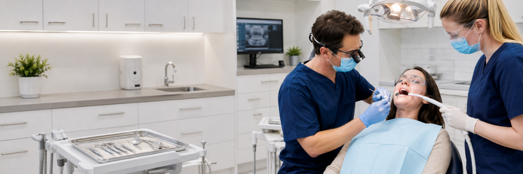 Dental suction during clinical treatment