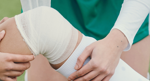 Injured man in outdoor field