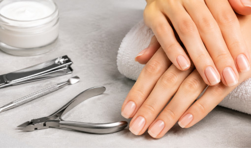 Professional nail care products used for salon manicure and pedicure services