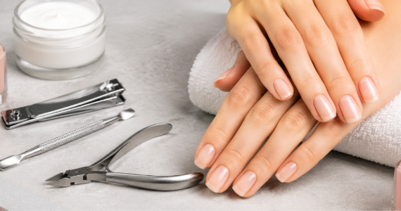 Professional nail care products used for salon manicure and pedicure services