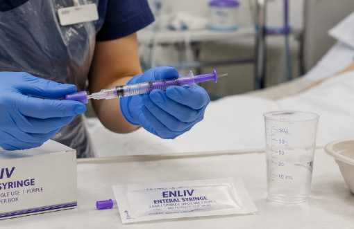  Enteral syringe in use