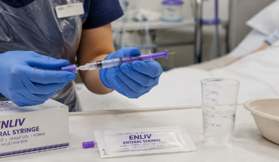  Enteral syringe in use
