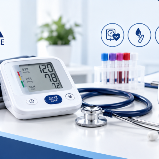 Blood pressure and glucose monitoring equipment