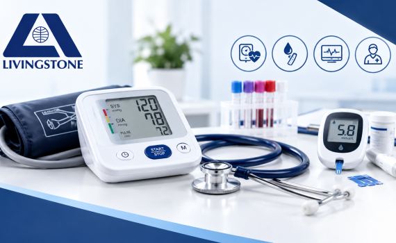 Blood pressure and glucose monitoring equipment